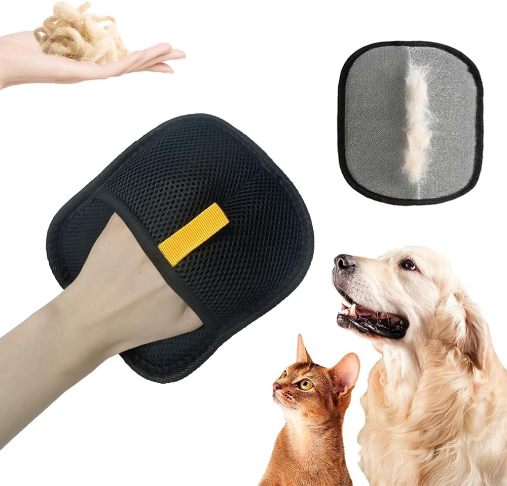 Pet Hair Removal Glove for Cats & Dogs, Reusable Electrostatic Pet Cat Dog Hair Remover Grooming Glove, Pet Hair Remover Tool for Clothing, Couch, Carpet, Car Seat (1PCS