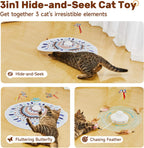 Cat Toys Chargeable, 3in1 Hide and Seek for Kittens, Interactive Automatic Play, Fluttering Butterfly, Moving Wand Feather, Indoor Kitty Exercise 22.8 Inch Cover for All Breeds