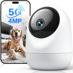 Indoor Camera 5G WiFi Pan Tilt 2.5K 4MP Support up to 256GB SD Card (Not Included) Plug-in Pet Camera with Speaker for Dog/Cat Baby Monitor with Phone App, Motion Tracking, Compatible with