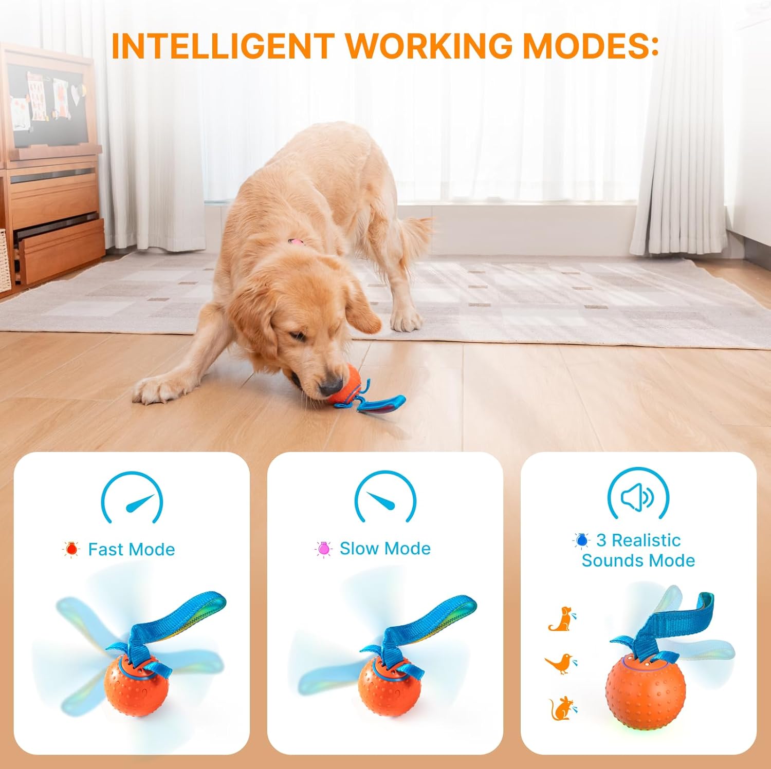Interactive Dog Ball Toys Electric Automatic Moving Dog Toys to Keep Them Busy Rechargeable Smart Rolling