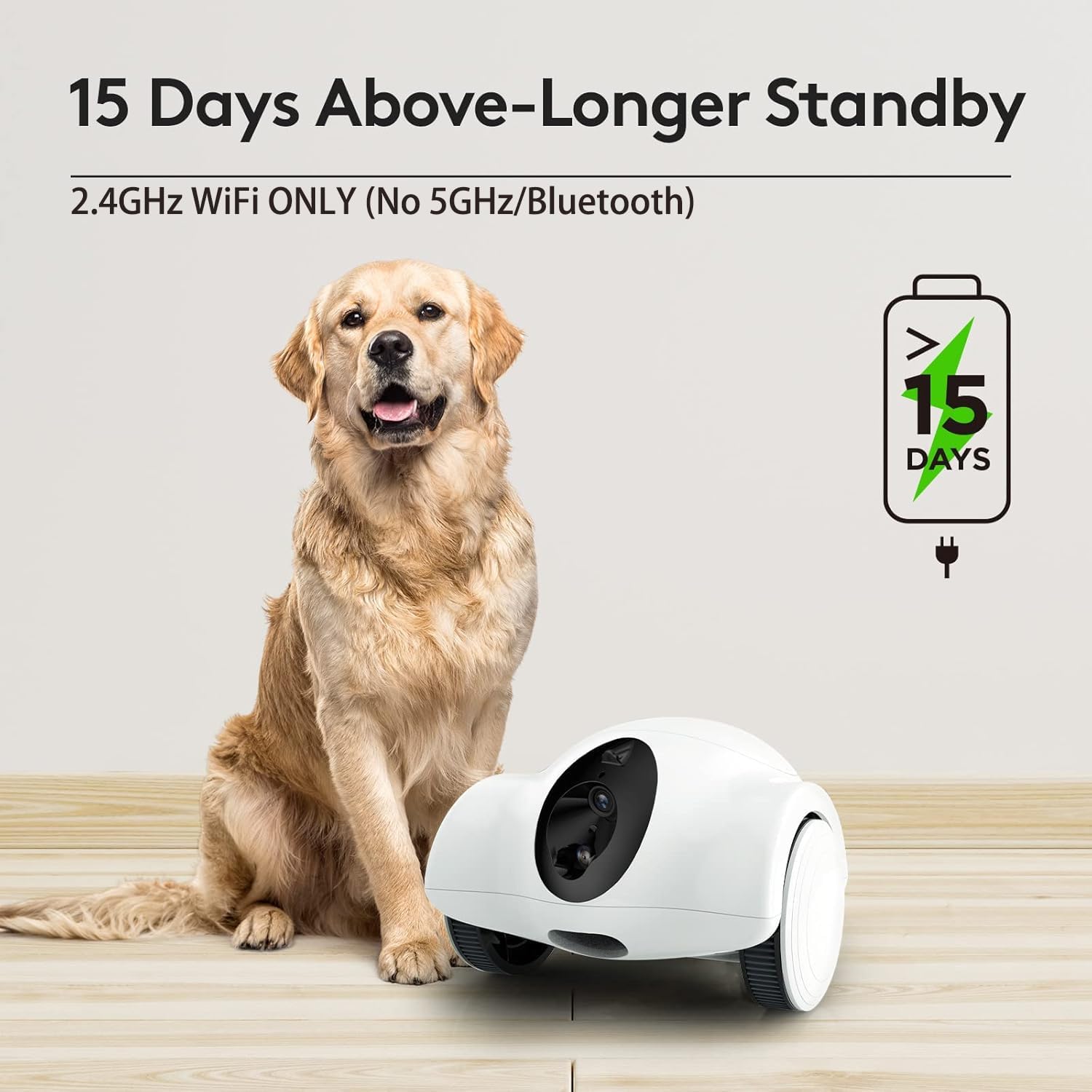 Pet Cameras with Phone App 15 Days Long Standby Pet Robot for Dog Treat Dispenser Feeder 1080P Full HD Dog Robot Camera 360°Move Freely 2-Way Audio (2.4GHz WiFi ONLY (N0 5GHz/Bluetooth)