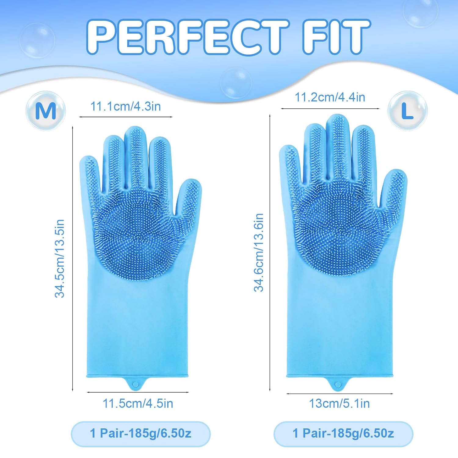 -Pet Grooming Gloves - Dog Bath Gloves - Reinforced 5 Finger Design - Perfect for Cat Bath Gloves - Massage - Hair Removal Tool