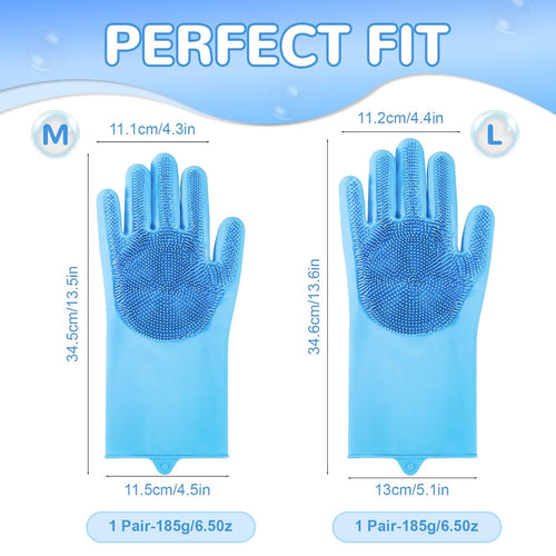 -Pet Grooming Gloves - Dog Bath Gloves - Reinforced 5 Finger Design - Perfect for Cat Bath Gloves - Massage - Hair Removal Tool