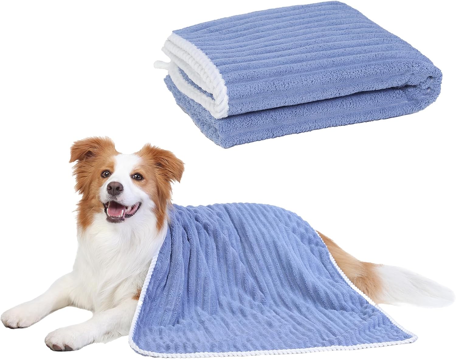 Microfiber Dog Towels for Drying Dogs Large, 40 X 23.6 Inch Ultra Soft & Absorbent, Quick-Dry, Dog Bath Supplies for Large and Medium Dogs (Blue, 40"X 23.6"-1pack)