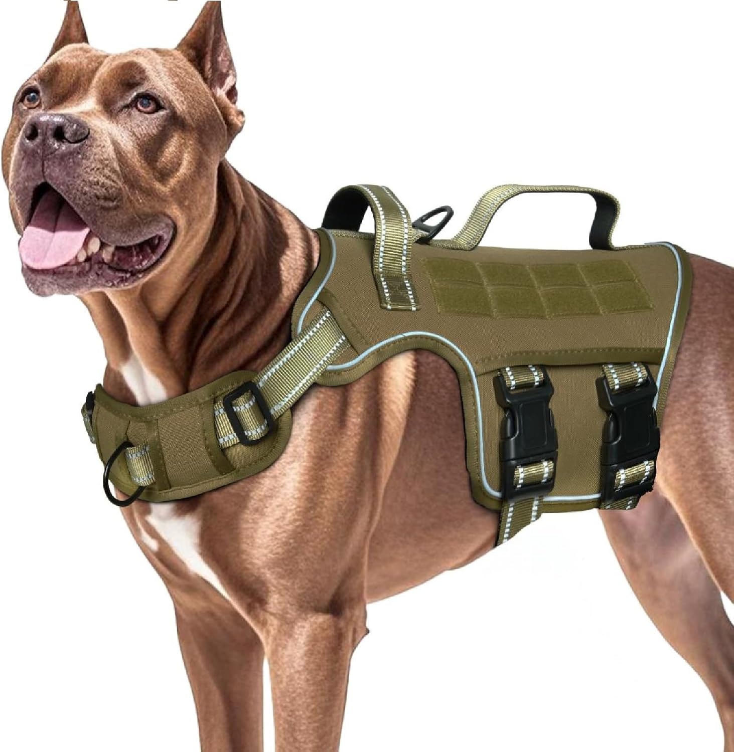 Dog Harness for Large Dogs Heavy Duty, No Pull Tactical Dog Harness with  System, Easy On and Off Service Dog Vest, Breathable Padded, Adjustable Reflective Pet Vest for Walking Hiking Training