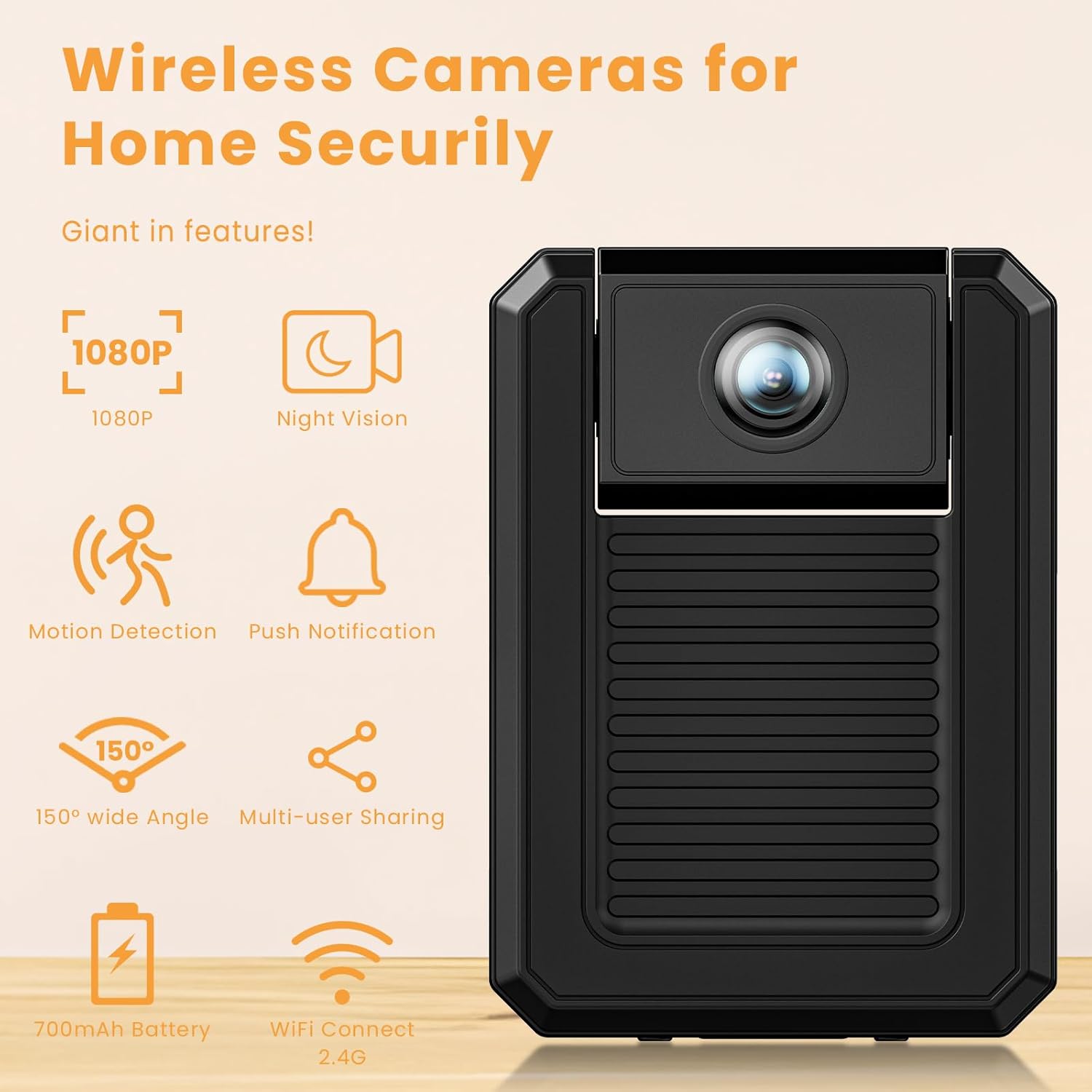 Mini Wireless Security Camera Small Home WiFi 1080P Micro 2025 HD Nanny Cam with Motion Detection,Cloud & SD Storage,Night Vision,Wide Angle Portable Tiny Cameras for Home Baby Office Indoor Outdoor