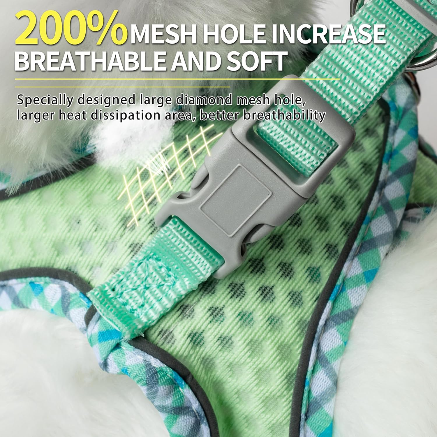 Summer Pet Supply No Pull, Step in Adjustable Dog Harness with Padded Vest for Hot Weather, Escape Proof Ultra Thin Soft Easy to Put on Small Dogs Sage S