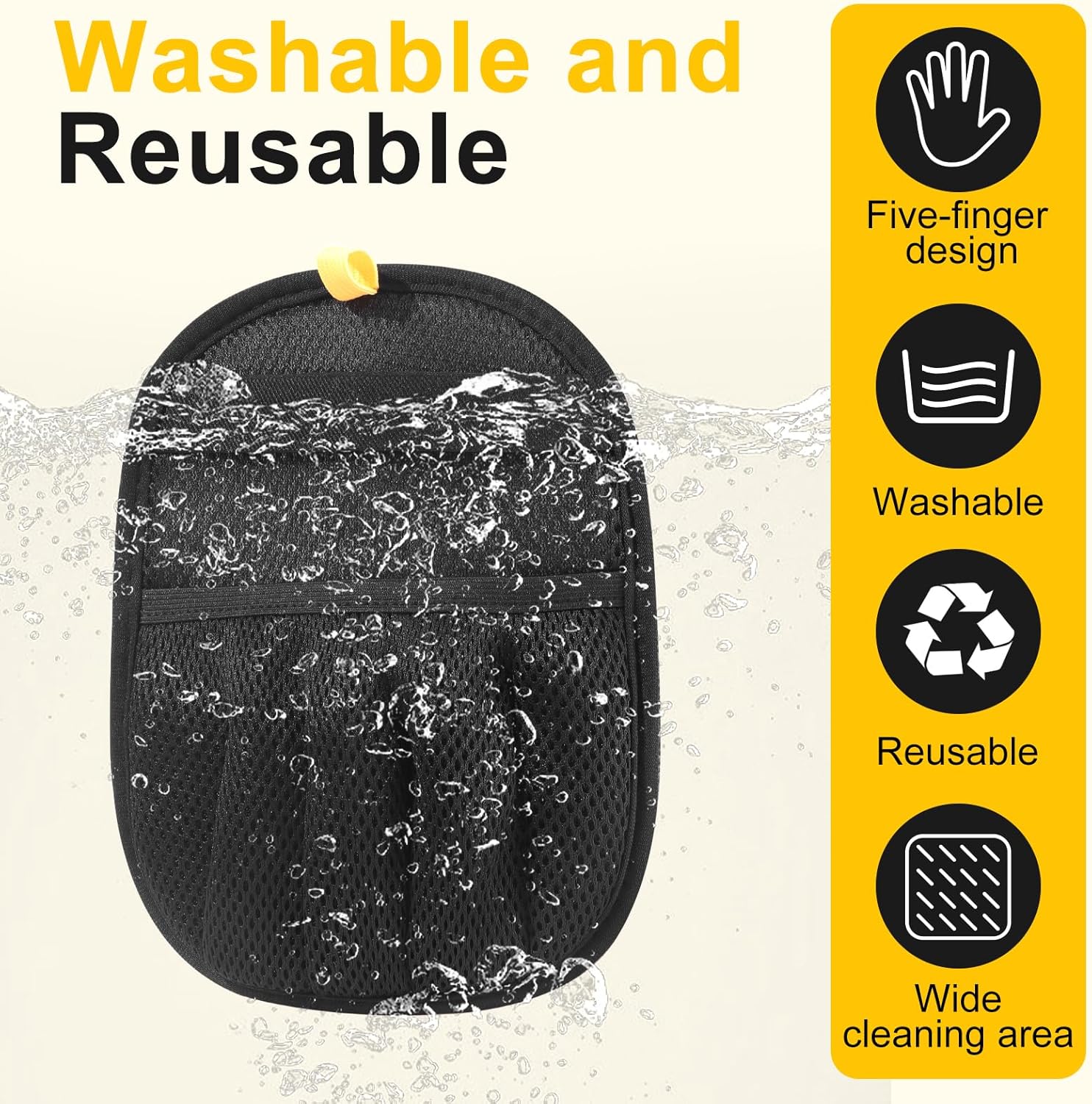 2-Pack Pet Hair Remover Gloves - Reusable Grooming Gloves for Dogs & Cats