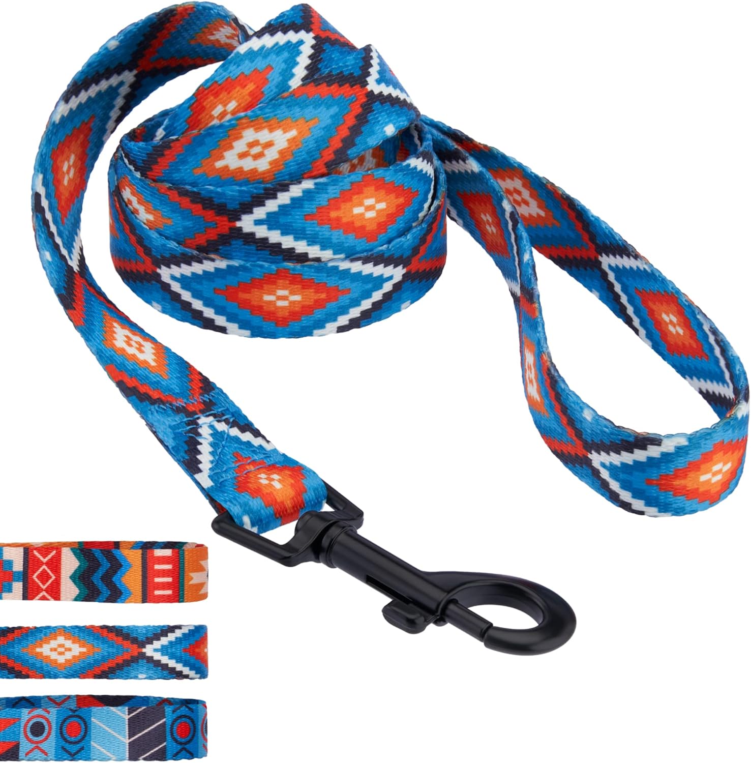 Nylon Dog Leash 5ft Tribal Pattern Durable Walking Pet Leashes for Dogs Small Medium Large Puppy (Pattern 1, S, New)